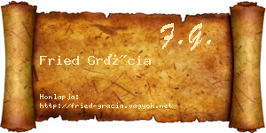 Fried Grácia névjegykártya